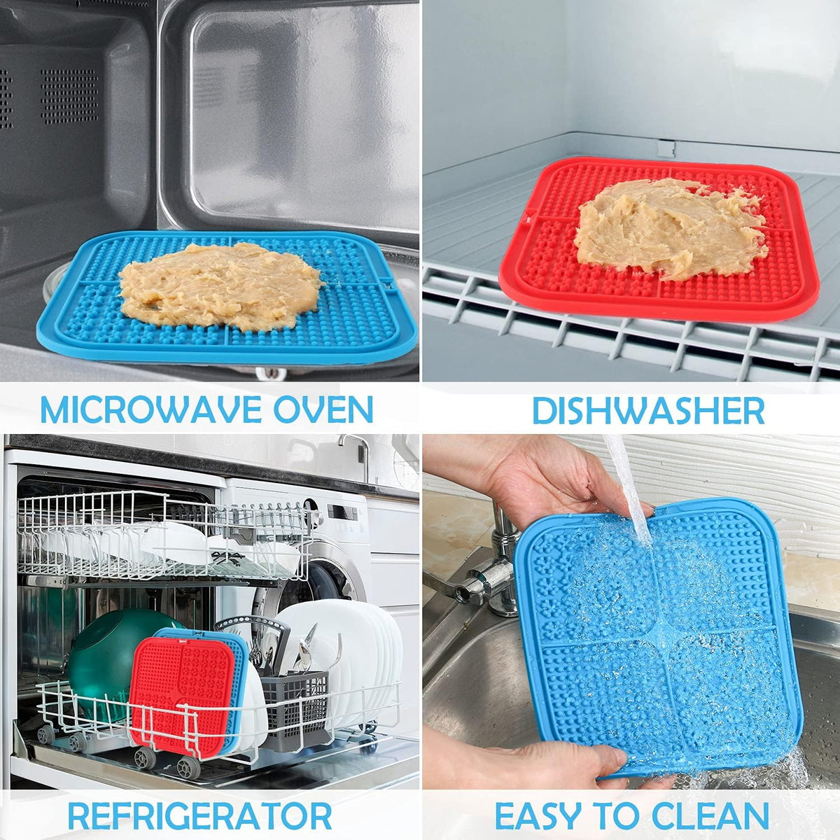 Dog Lick Pad丨Boredom & Anxiety Reduction丨Feeder Mat for Yogurt or Peanut Butter丨Dog Puzzle Toy Alternative to a Slow Feeder Dog Bowl丨Interactive Dog Toy Help Pets for Nail Trimming丨Bathing