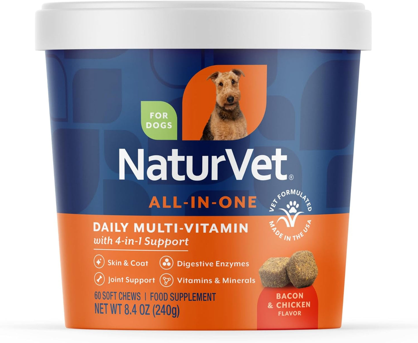 Dog Multivitamin Soft Chews 10 in 1 Joint Skin Digestion Immune 60ct