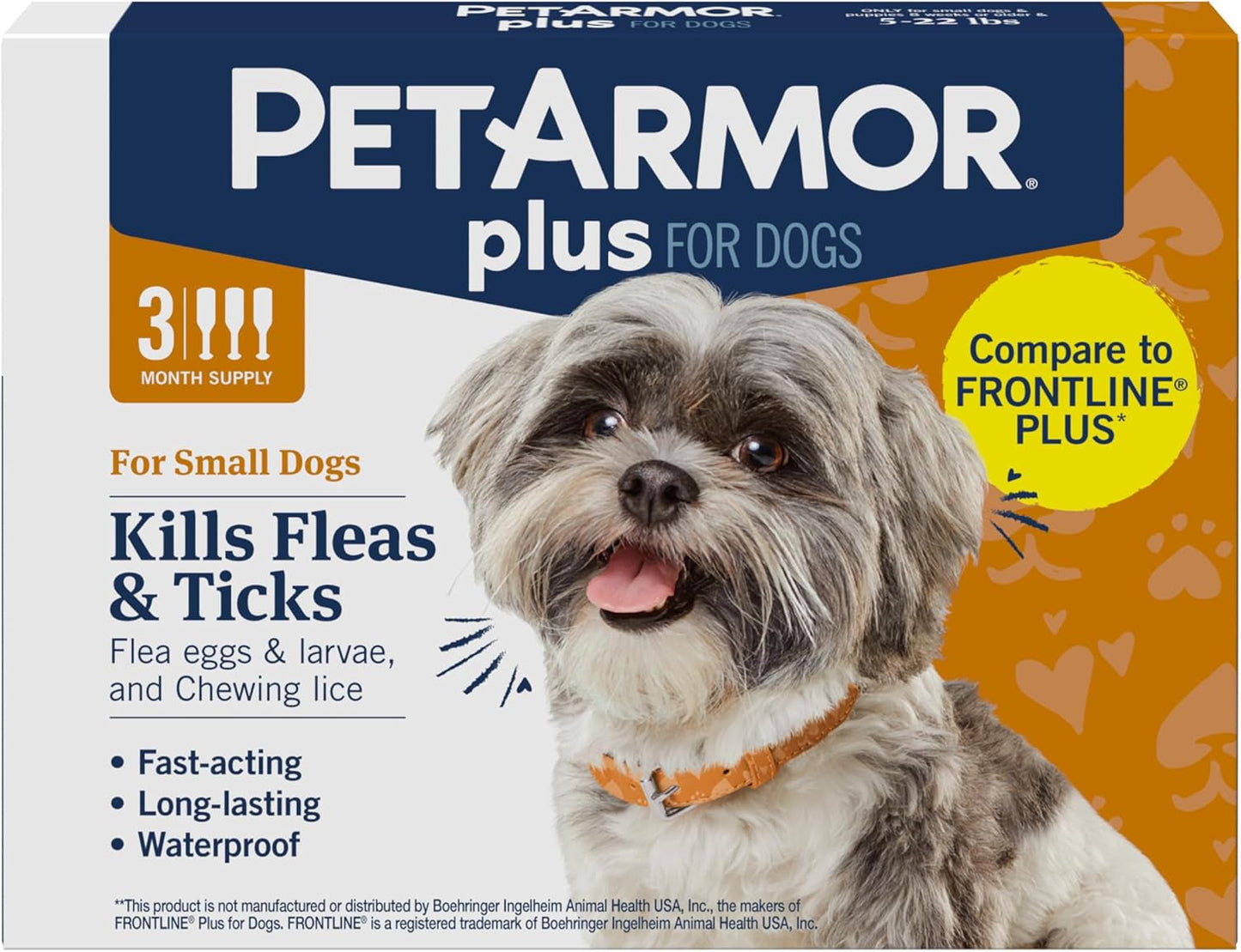 PetArmor Plus Flea Tick Treatment Dogs Waterproof Fast Acting 5-132lbs