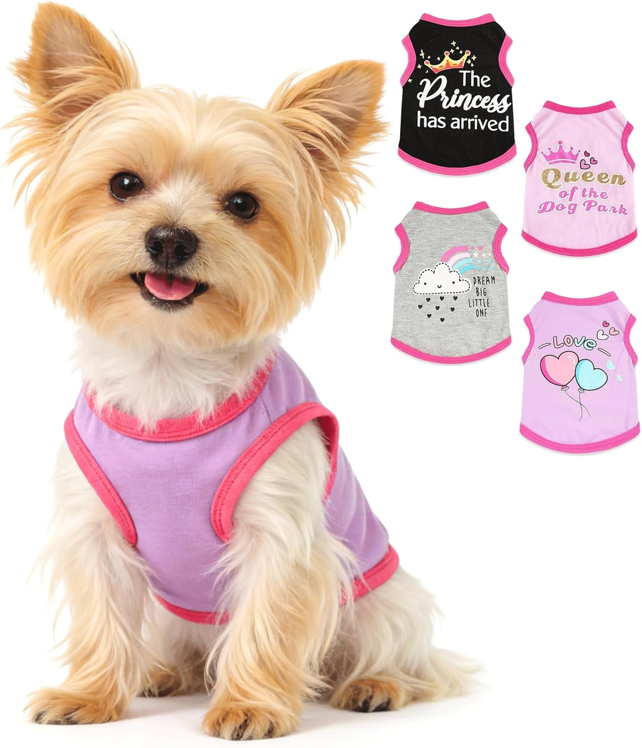 Small Dog Shirts — Cute Puppy Clothes for Chihuahua, Yorkie & Small Breeds | 4-Pack