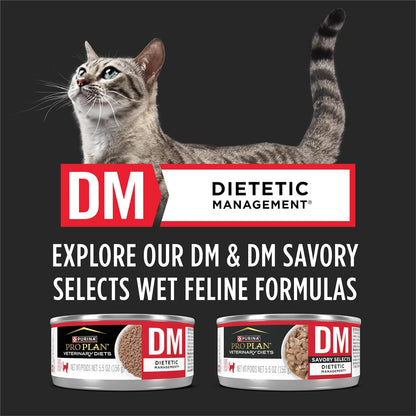 Purina Pro Plan Vet Diets DM Dietetic Management Dry Cat Food - 10 lb Bag for Optimal Health