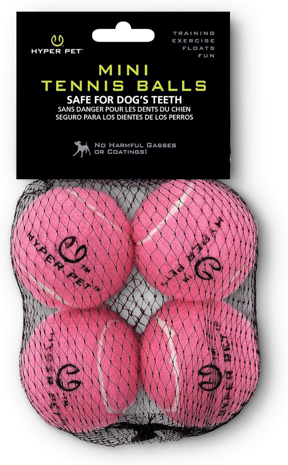 Mini Extra Small Tennis Balls for Dogs, 1.75 Inch, 4 Pack, Pink | Safe Interactive Playthings for Exercise and Training, Works with the K9 Kannon Launcher, Keeps Little Pups Active Daily