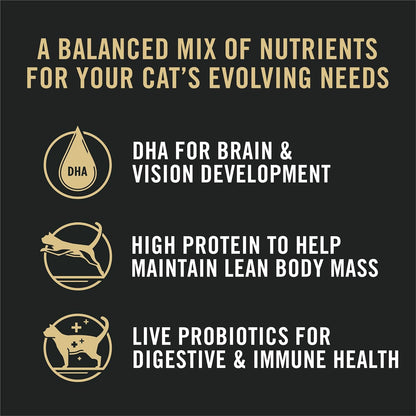 Purina Pro Plan All Life Stages Chicken Formula Dry Cat Food - 3.2 lb Bag for Optimal Nutrition
