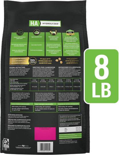 Purina  HA Hydrolyzed Dry Cat Food - 8 lb Bag for Sensitive Stomachs