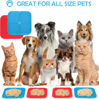 Dog Lick Pad丨Boredom & Anxiety Reduction丨Feeder Mat for Yogurt or Peanut Butter丨Dog Puzzle Toy Alternative to a Slow Feeder Dog Bowl丨Interactive Dog Toy Help Pets for Nail Trimming丨Bathing