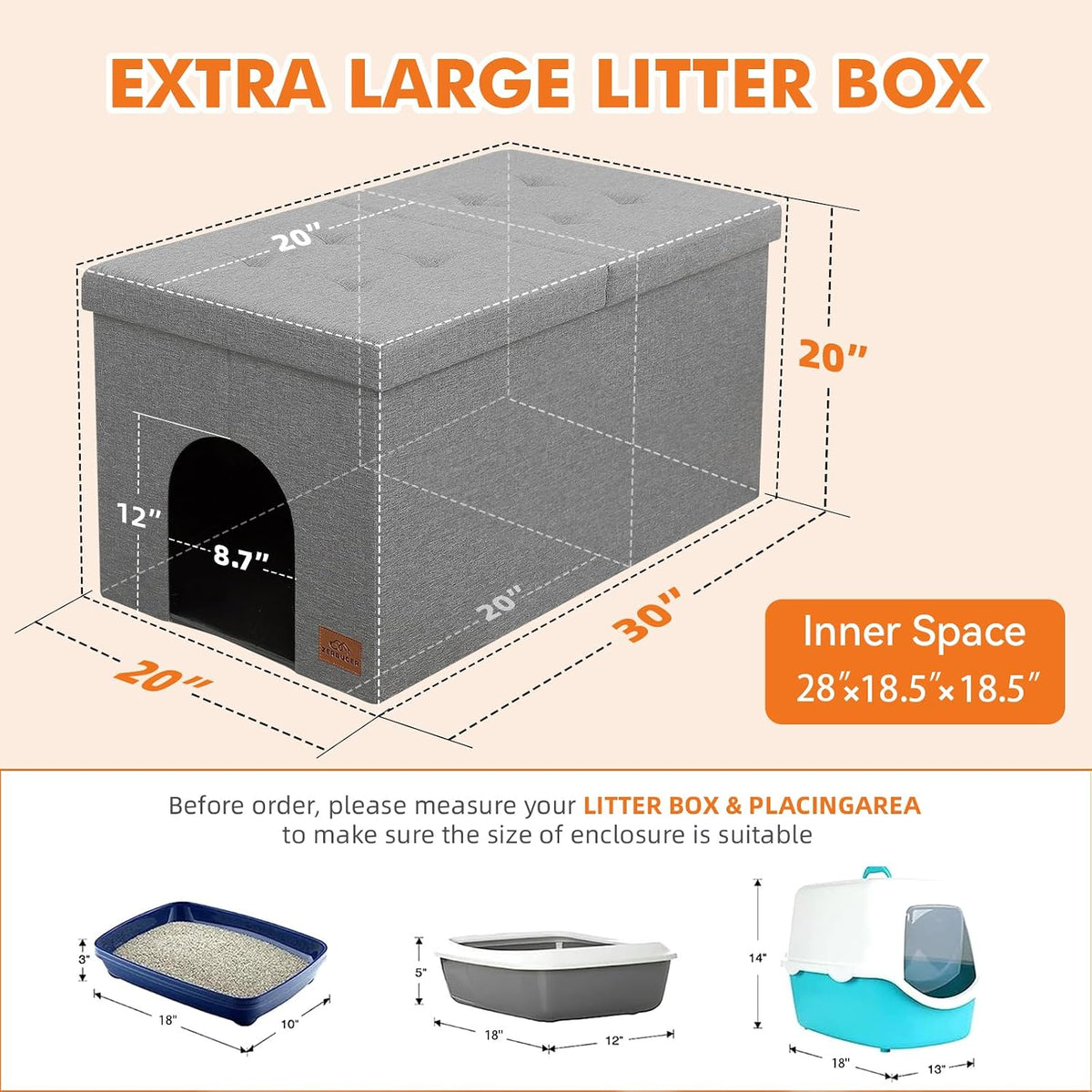 Stylish  Cat Litter Box Enclosure - Elegant Furniture for Ultimate Odor Control