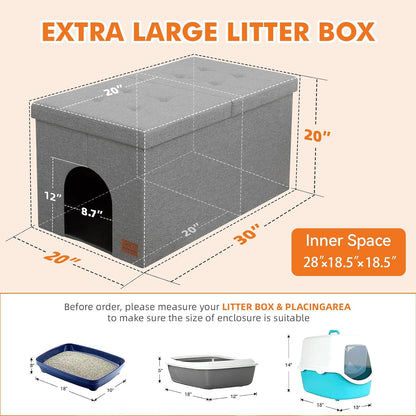 Stylish  Cat Litter Box Enclosure - Elegant Furniture for Ultimate Odor Control