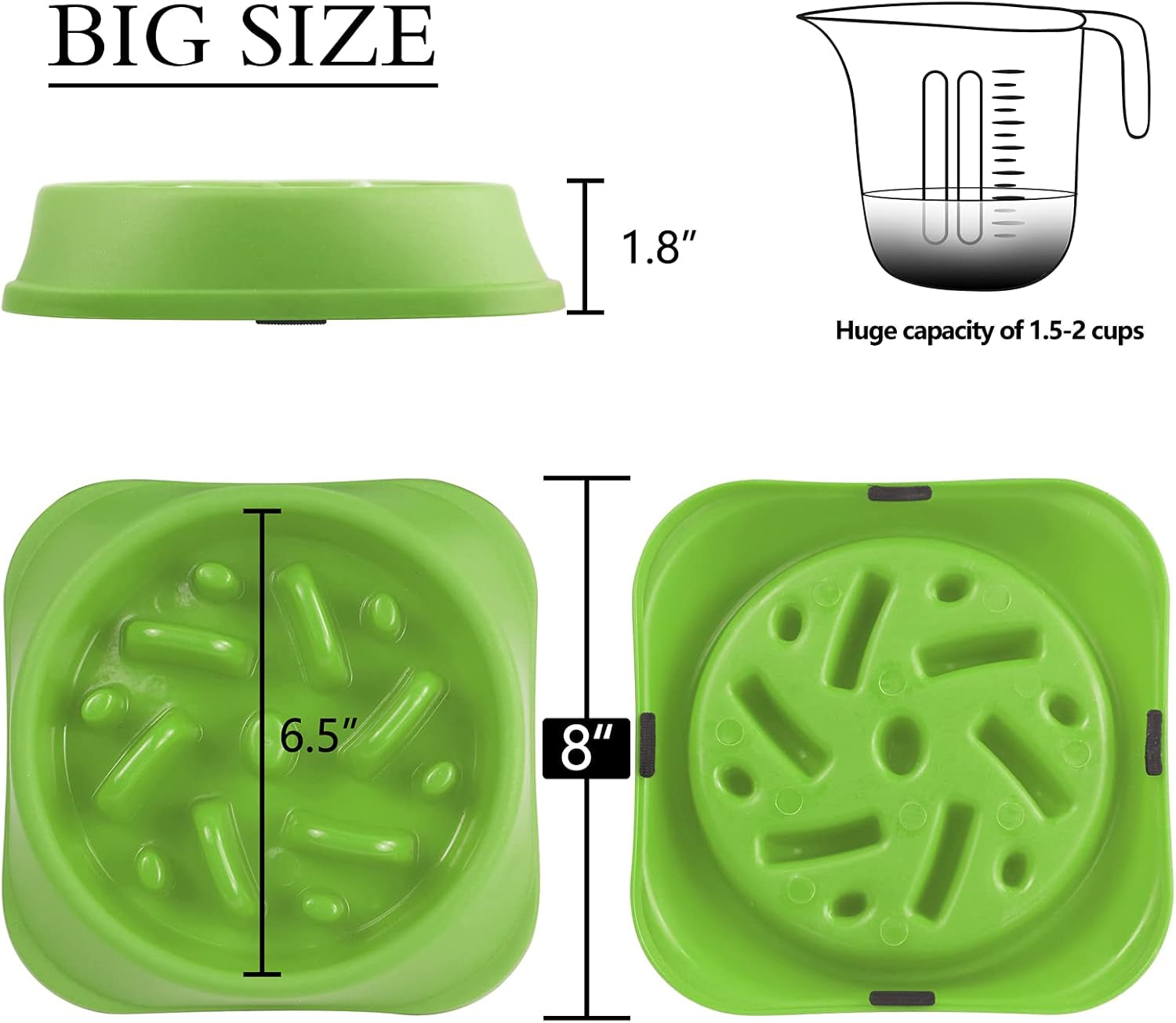 Dog Slow Feeder, Dogs Fun Slower Eating Bowl, Non-Slip Puzzle Bowls, Pet Preventing Choking Food Feeder, Anti-Gulping Healthy Stop Dog Bowl for Faster Eaters