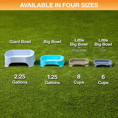 Extra Large Water Bowl for Dogs, Outdoor Dog Water Bowl (2.25 Gallon XL Capacity), Big Trough Style Food Dish for Indoors or Outside, No Spill Large Dog Bowls, Vanilla Bean