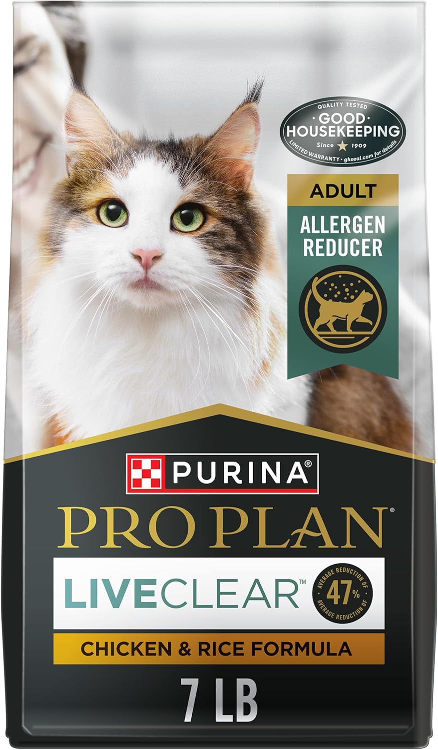 Purina Pro Plan Liveclear Chicken Dry Cat Food - 7 lb, Allergen Reducing Formula for Happy, Healthy Cats