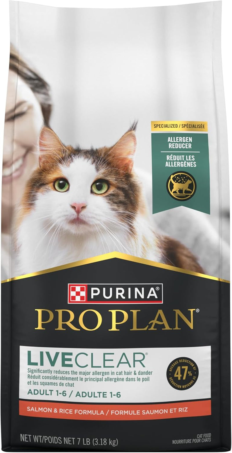 Purina Pro Plan Liveclear Salmon Dry Cat Food - 7 lb Bag for Allergen Reduction