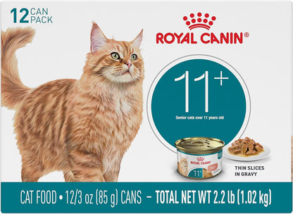Senior Cat Wet Food 11+ Royal Canin Aging Thin Slices Gravy 3oz 12 Pack
