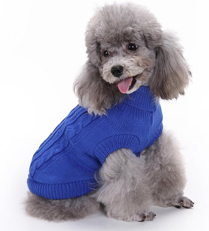Knitted Small Dog Sweater, Turtleneck Pullover Warm Winter Puppy Clothes | Lightweight & Warm Knitted Winter Sweatshirt, Cold Weather Coat for Dog Girl & Boy, Cute Puppy Costume, Machine Washable