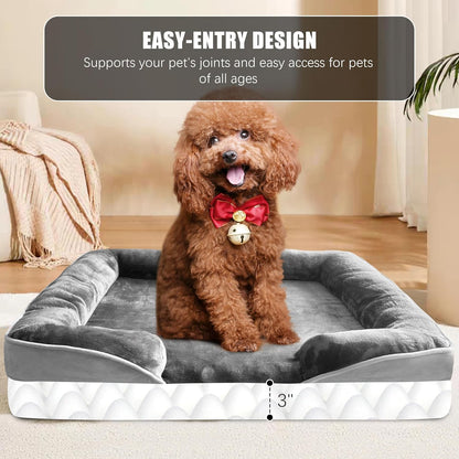 Orthopedic Dog Bed Sofa with Bolster Washable Cover Waterproof Liner