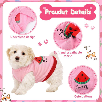 Dog Shirts 6 Pack Puppy Clothes Small Dog Vest Cute Pet Apparel Summer