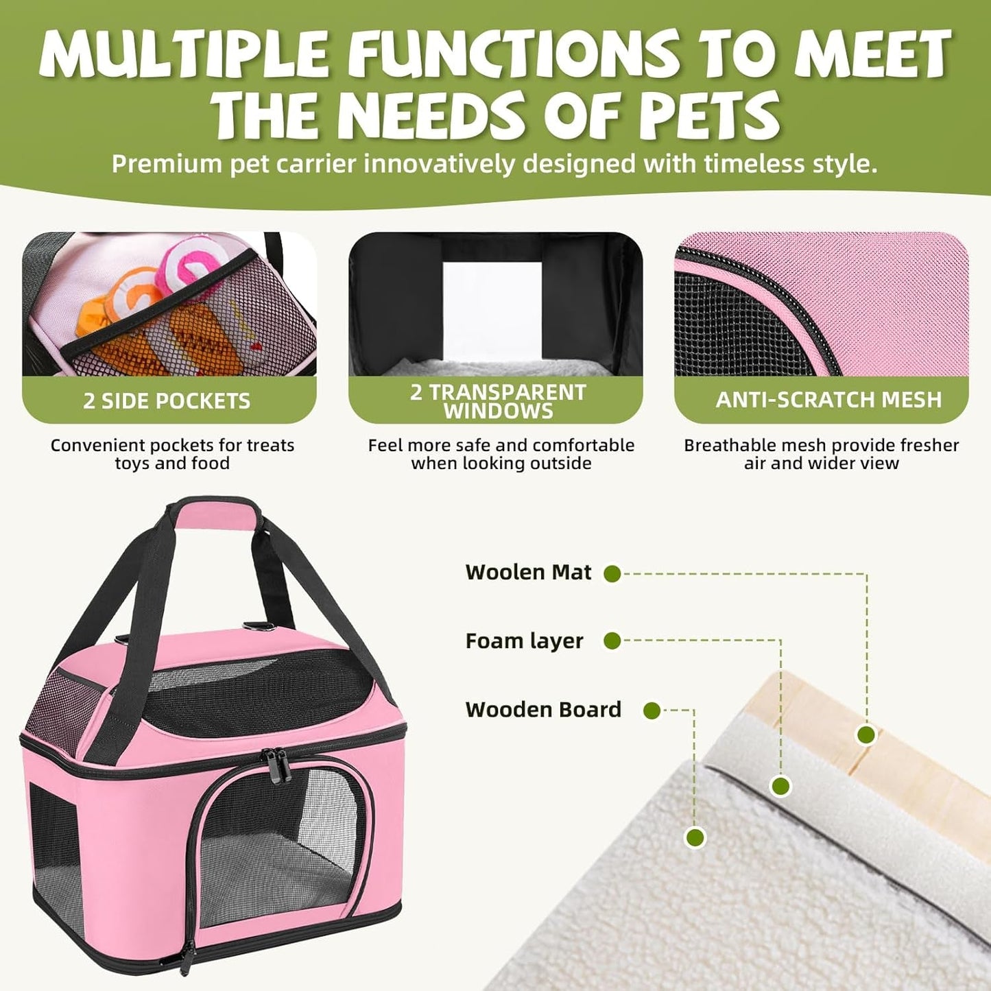Cat Carrier Backpack Airline Approved Soft Sided Pet Carrier up to 20Lbs