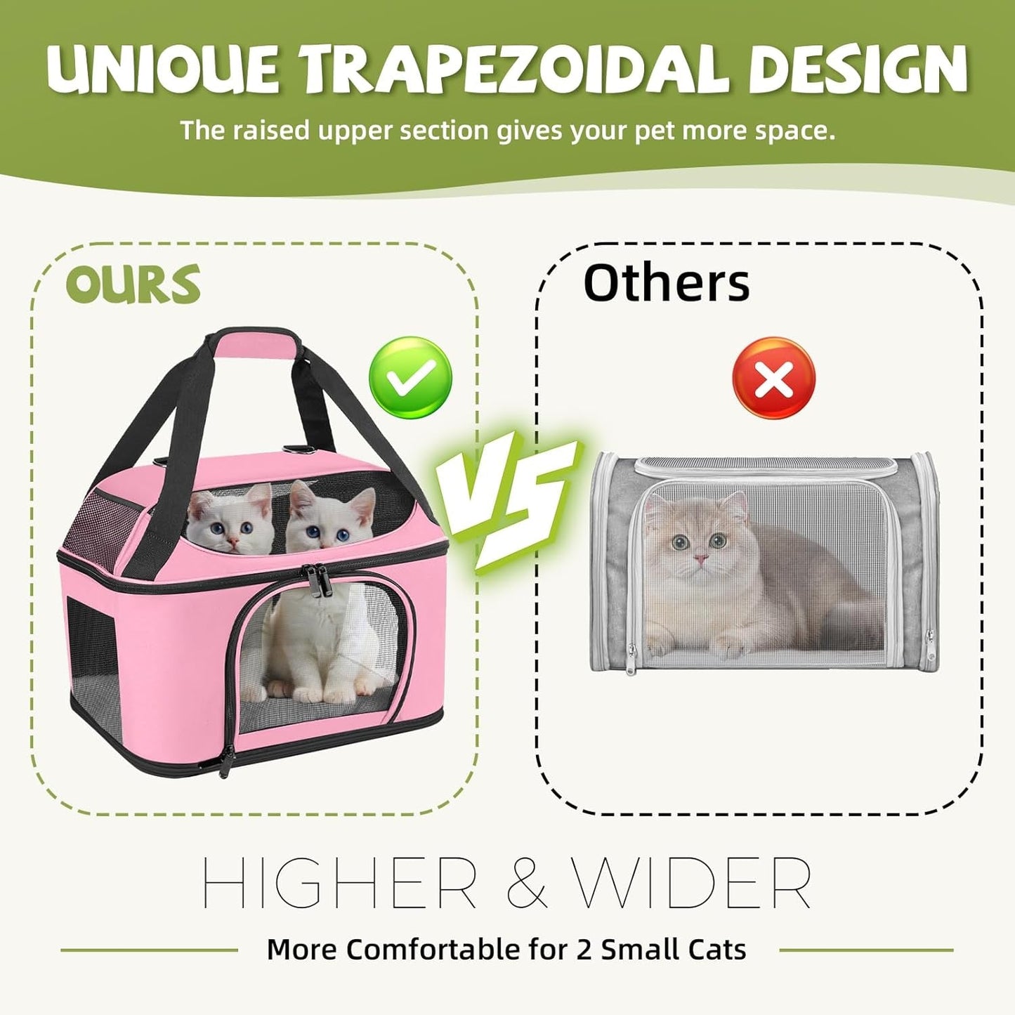 Cat Carrier Backpack Airline Approved Soft Sided Pet Carrier up to 20Lbs