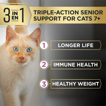 Purina Pro Plan Advantedge Senior Support Dry Cat Food with Chicken - 12 lb Bag for Optimal Health and Vitality
