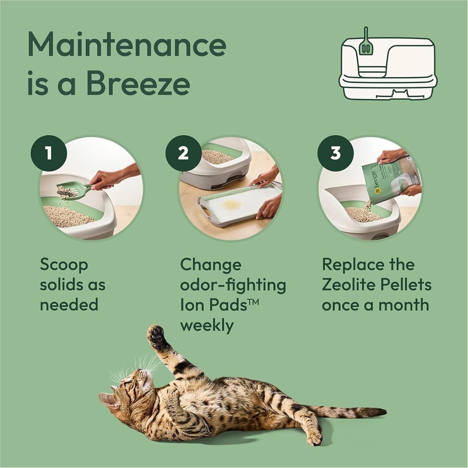 Scented Litter Pellets, Breeze Enhanced Refill Litter Pellets in Recyclable Box - (4) 7 Lb. Bags