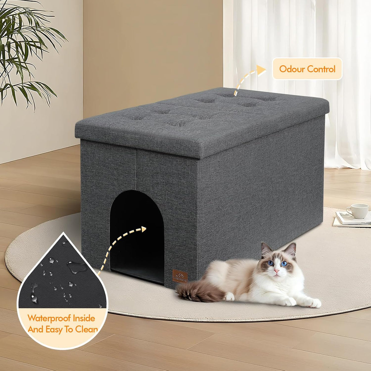 Stylish Cat Litter Box Enclosure - Ultimate Odor Control Furniture