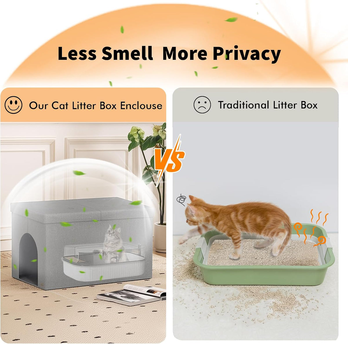 Stylish  Cat Litter Box Enclosure - Elegant Furniture for Ultimate Odor Control