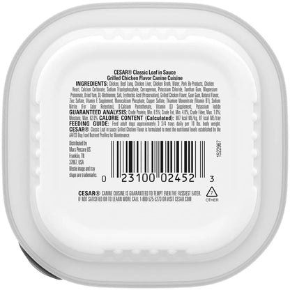 Cesar Classic Loaf in Sauce Grilled Chicken and Gravy Flavor Small Breed Wet Dog Food - 3.5Oz