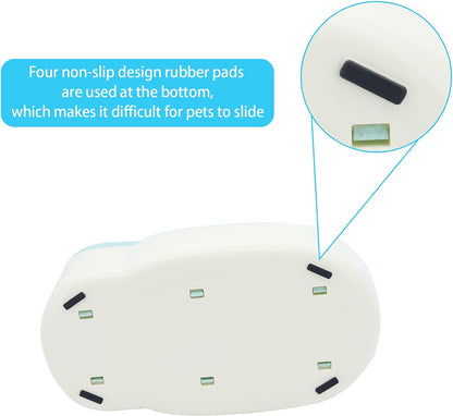 Automatic Pet Feeder Dispenser Automatic Cat Feeder Gravity Dog Feeder 1 Gallon Double Bowl Design, Suitable for Small and Medium-Sized Dogs and Cats (Green- Feeder)