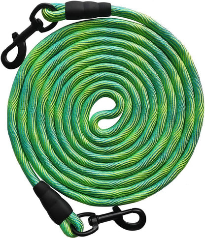 8/12/20/30/50/75Ft Dog Tie-Out Long Tether Rope Dog Lead for Yard | Large Medium Dogs Outdoor Yard Leash- Training, Playing, Camping, Backyard (Green, 50 Foot)