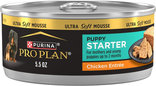 Purina Pro Plan Puppy Starter Mousse Wet Dog Food - 24 Cans of Nutritious 5.5 Oz Meals for Growing Puppies
