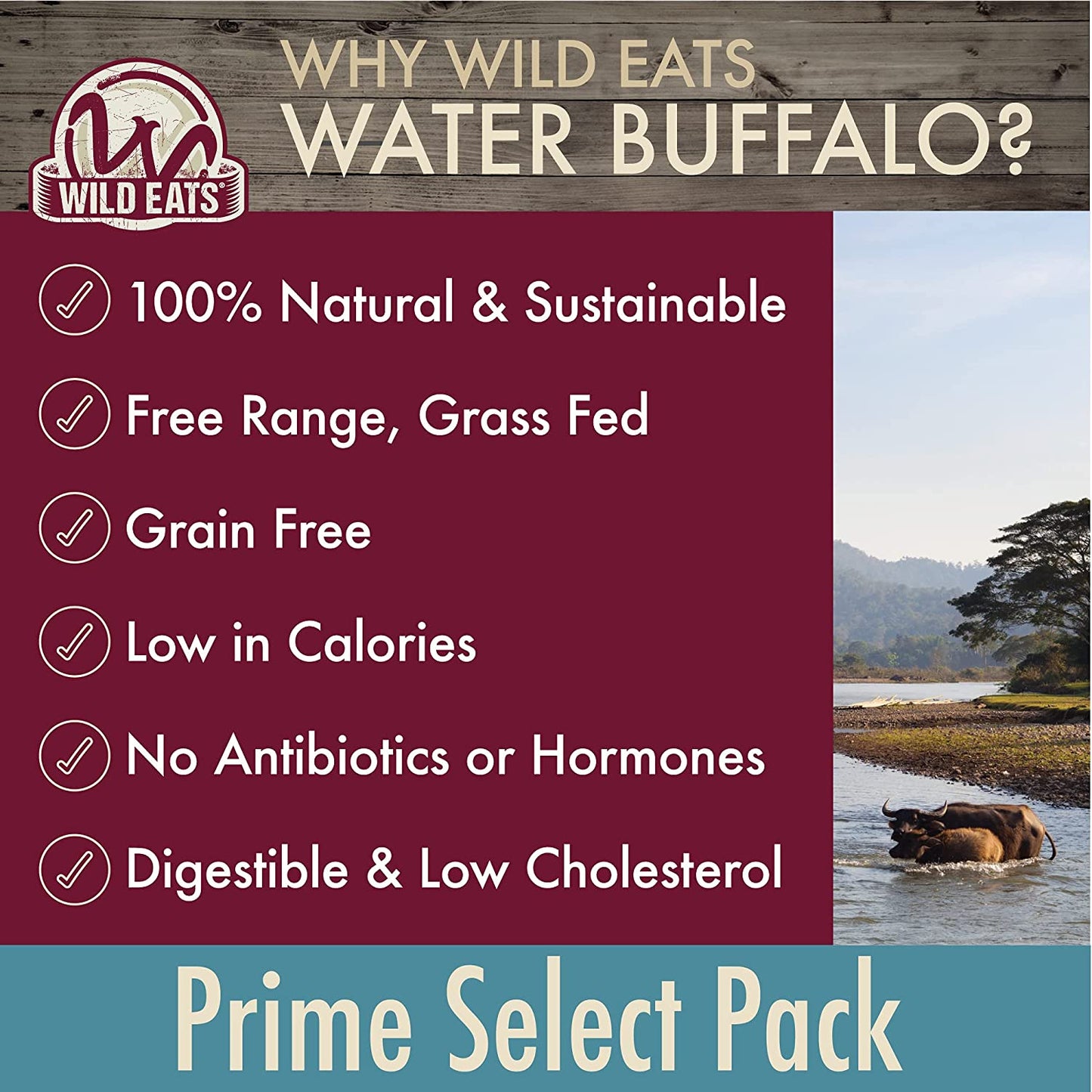 Water Buffalo Prime Select Bone Assortment Dog Chews, Pack of 7 | Long Lasting Treats, Grain Free and Gluten Free, 0.56 Lb Bag, Mix of Shapes and Sizes That Keeps Pups Busy and Satisfied