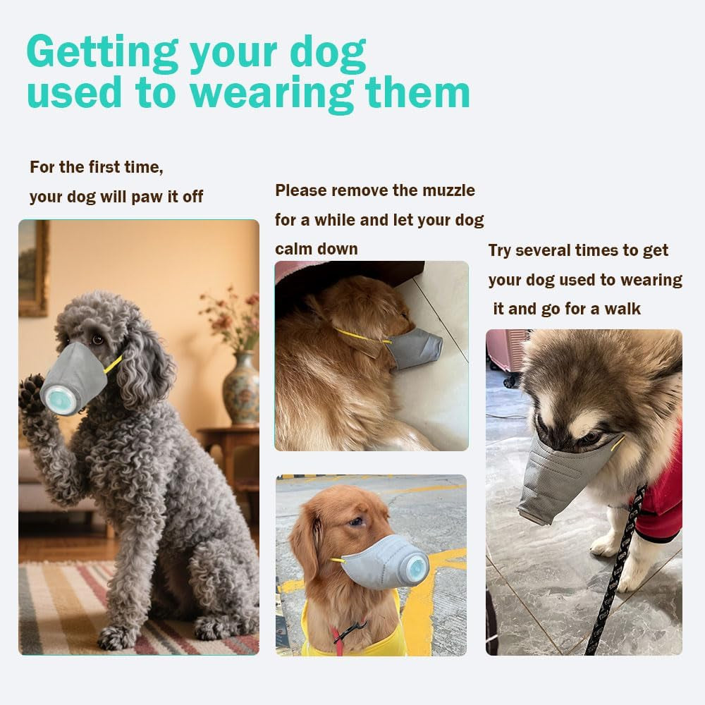 Dog Face Mask Anti Smoke Air Filter Respirator Medium Large Dogs 3 Pack