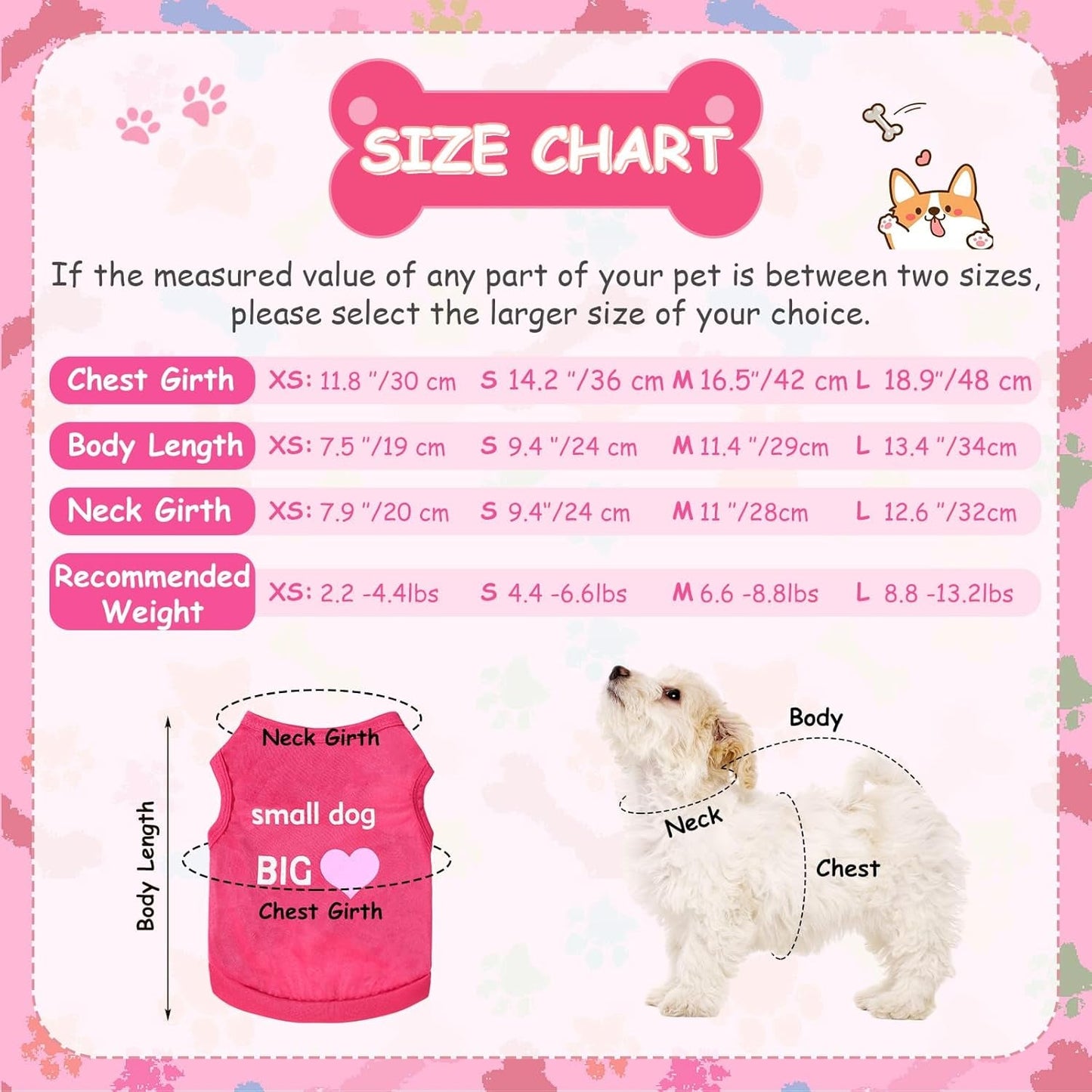 Dog Shirts 6 Pack Puppy Clothes Small Dog Vest Cute Pet Apparel Summer