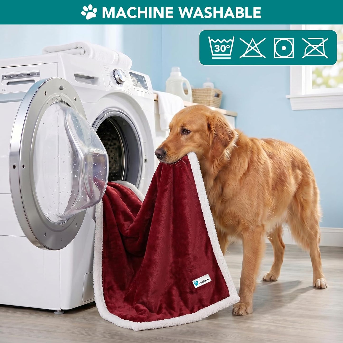 Dog Blanket Small Medium Pet Cat Puppy Kitten, 40X29 Mini, Dark Red | 460 GSM, Soft Sherpa Fleece Throw, Reversible Plush Couch Cover Protector Crate Carrier Sofa Bed Car Seat, Machine Washable