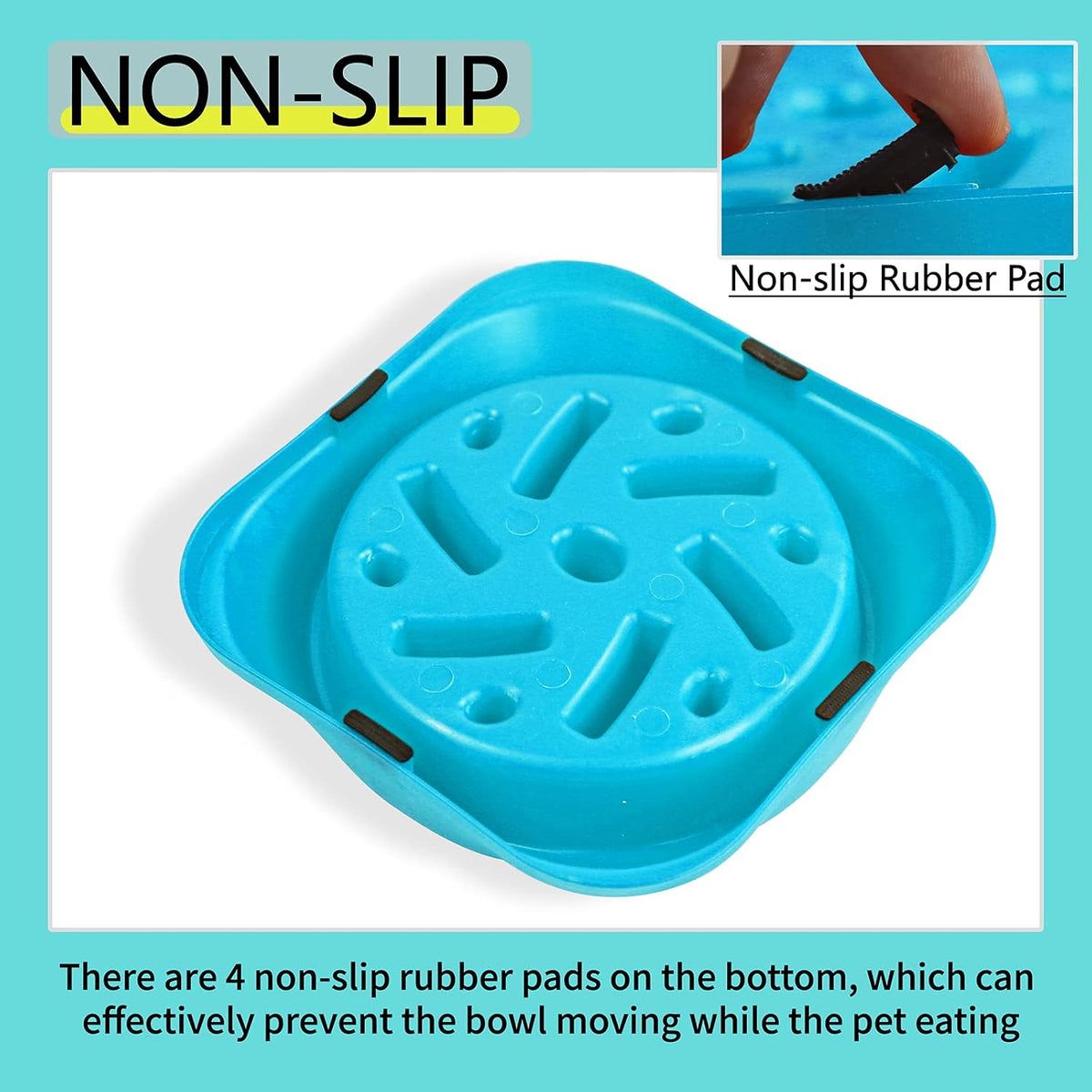 Dog Slow Feeder, Dogs Fun Slower Eating Bowl, Non-Slip Puzzle Bowls, Pet Preventing Choking Food Feeder, Anti-Gulping Healthy Stop Dog Bowl for Faster Eaters