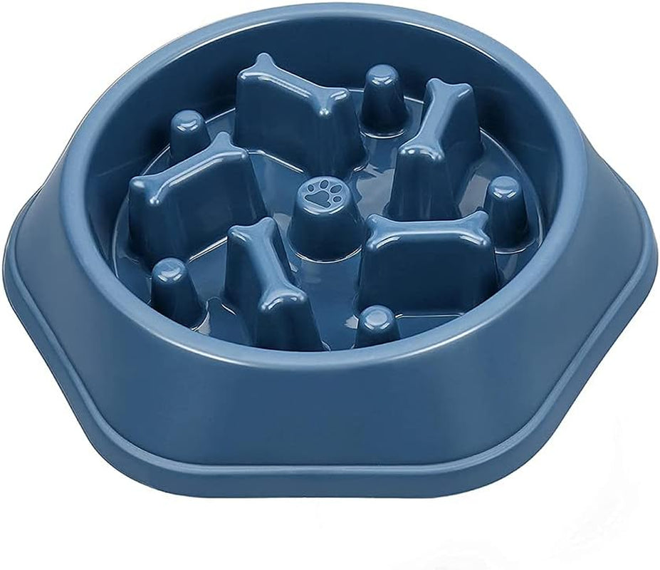 Cenkinfo Slow Feeder Dog Cat Bowl, Durable Non Skid Pet Bowl Preventing Choking Healthy Design Bowls for Medium/Small Dogs Cats,Blue