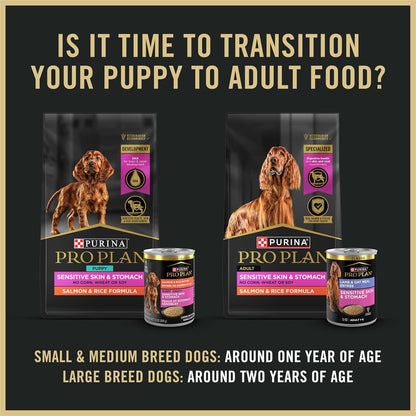 Purina Pro Plan Sensitive Skin & Stomach Wet Puppy Food - 12 Cans (13 Oz Each) for Happy, Healthy Pups!