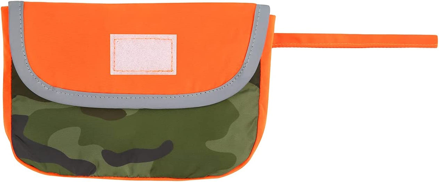2-In-1 Reversible Dog Raincoat Hooded Poncho Rain Jacket Org Camo L | Double Sided, Built-In Leash Hole, Reflective Safety Strips, Folds into Storage Pouch, for Small to Extra Large Dog Breeds