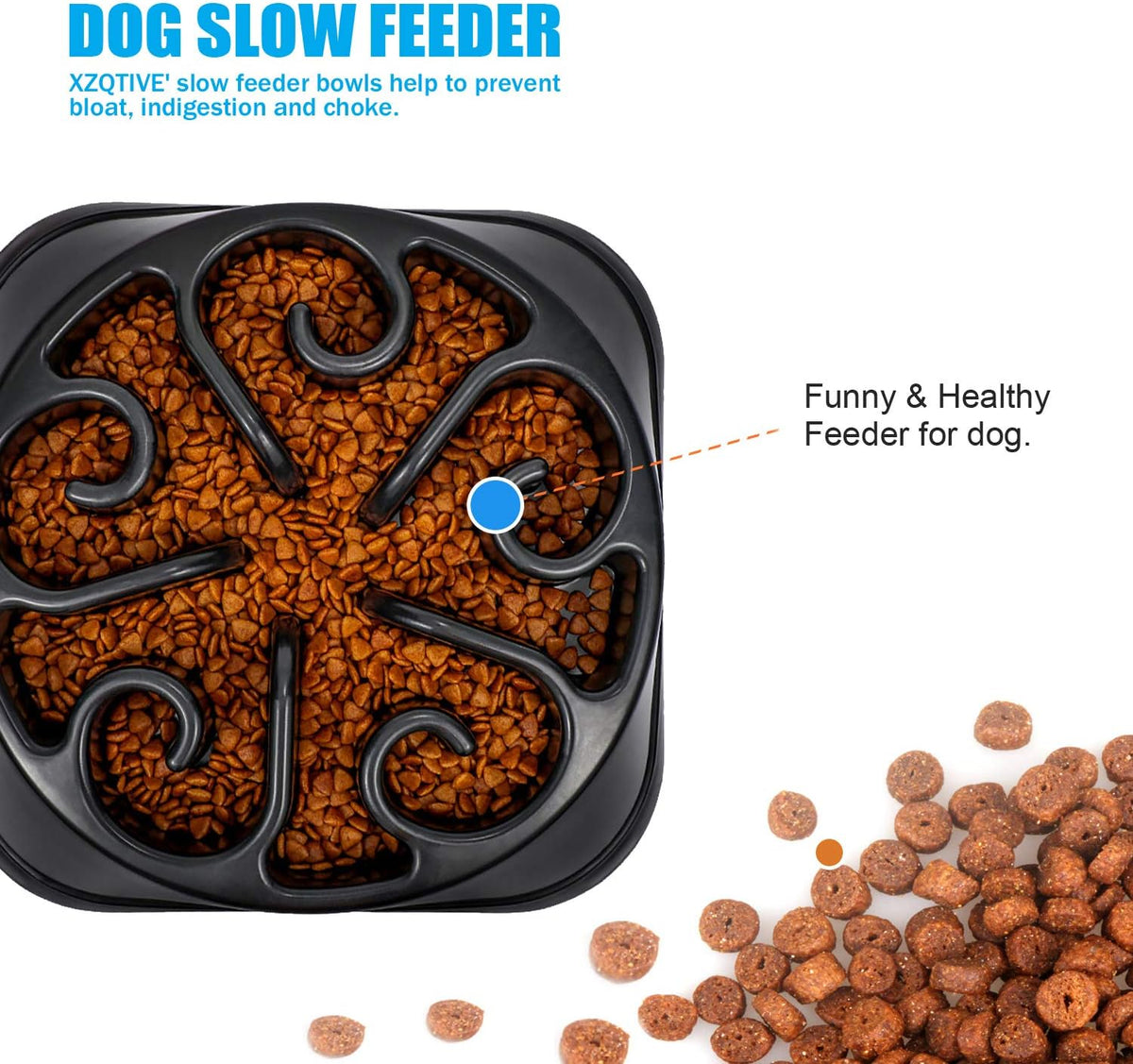 Slow Feeder Dog Bowl Healthy Slow Eating Bowls for Dog anti Fasting Eater