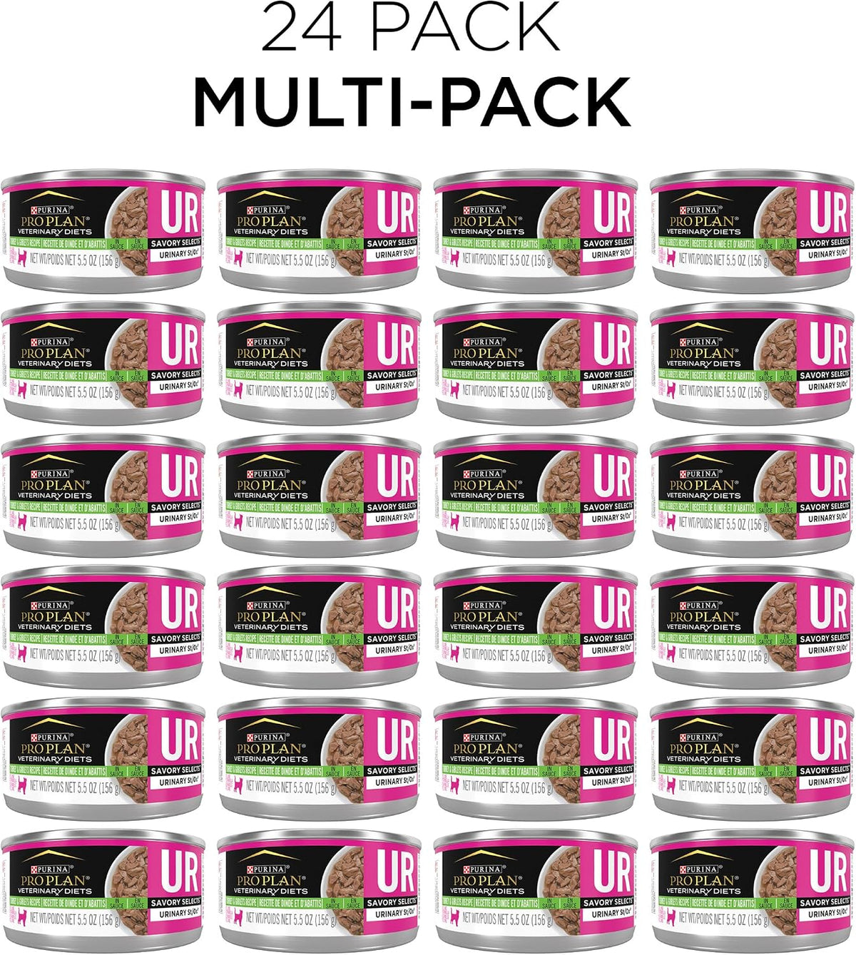 Purina Pro Plan Vet UR Urinary St/Ox Wet Cat Food - Turkey Flavor, 24 Pack of 5.5 Oz Cans