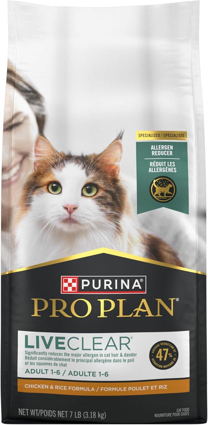 Purina Pro Plan Liveclear Chicken Dry Cat Food - 7 lb, Allergen Reducing Formula for Happy, Healthy Cats