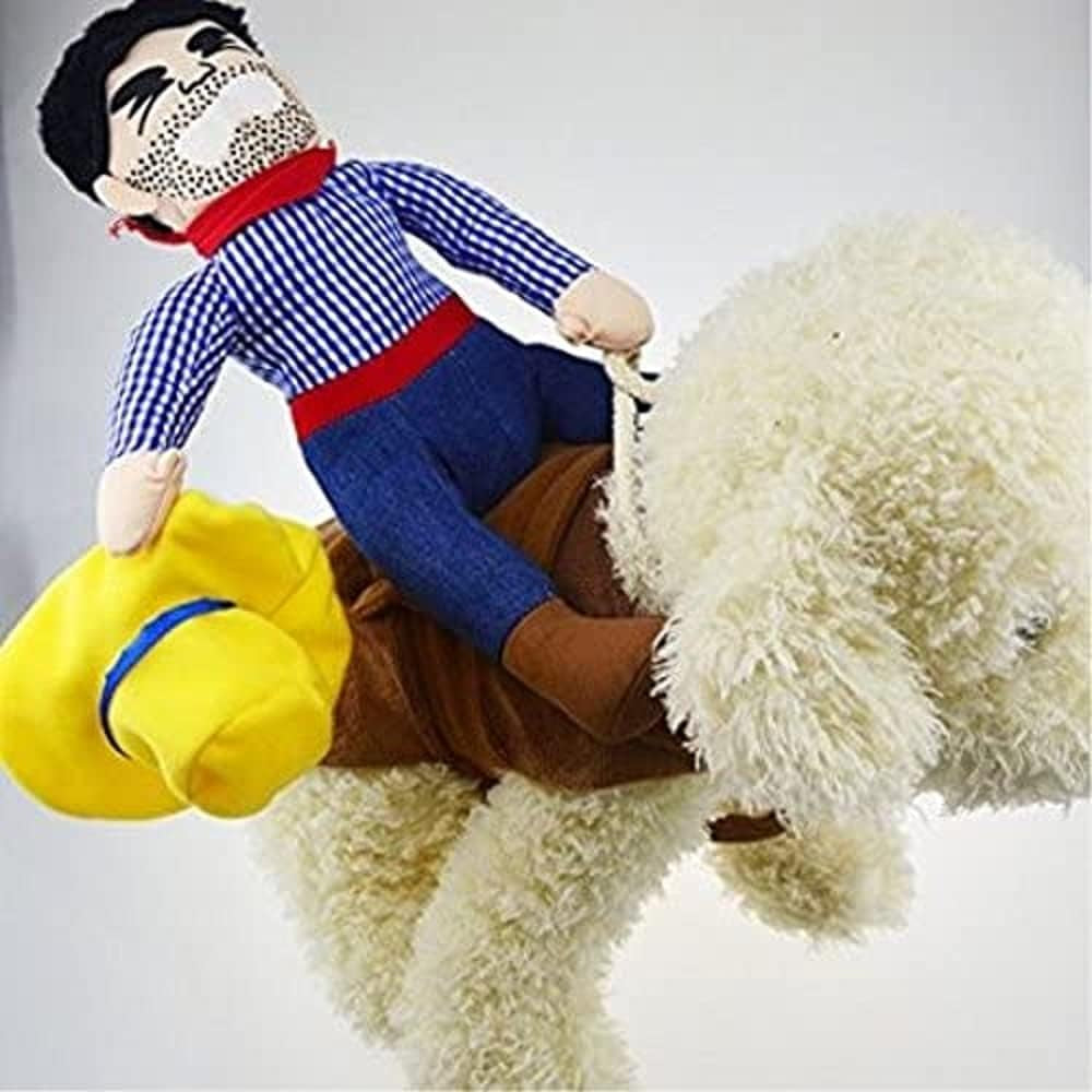 Halloween Cowboy Dog Cat Costume Clothes Novelty Funny Pets Party Cosplay Apparel Dog Riders Clothing (X-Large) | Cat Apparel,For Small Medium Dogs,Novelty,Funny,Pet Clothes,Party Dress Up,Costumes Suit,Vest