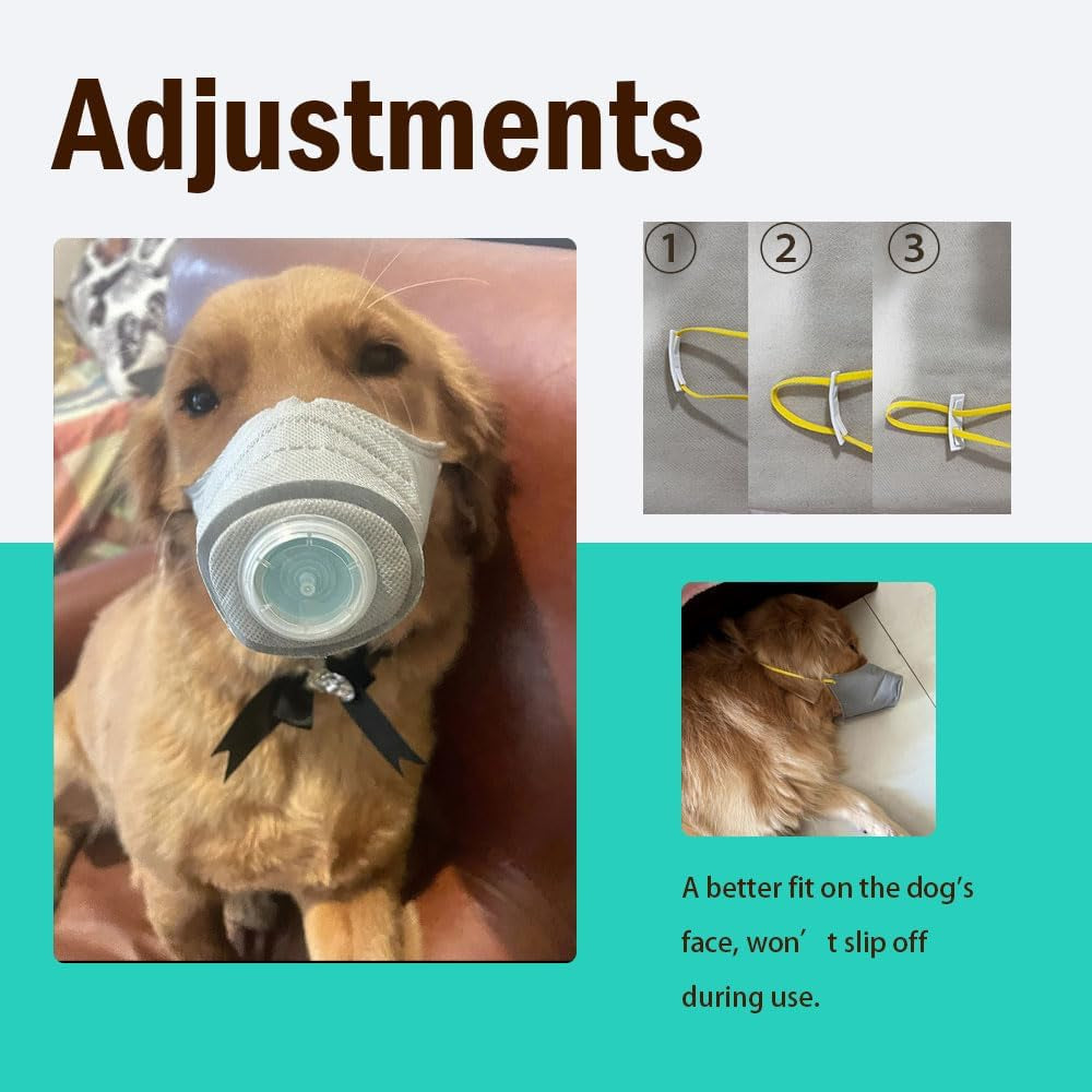 Dog Face Mask Anti Smoke Air Filter Respirator Medium Large Dogs 3 Pack