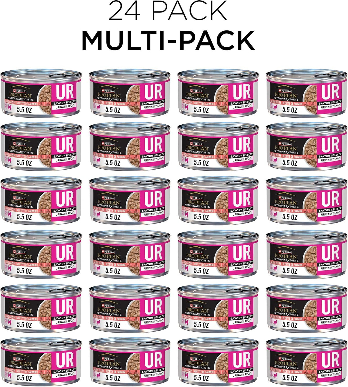 Purina Pro Plan Vet UR Urinary St/Ox Salmon Wet Cat Food - 24 Cans (5.5 Oz Each) for Optimal Cat Health