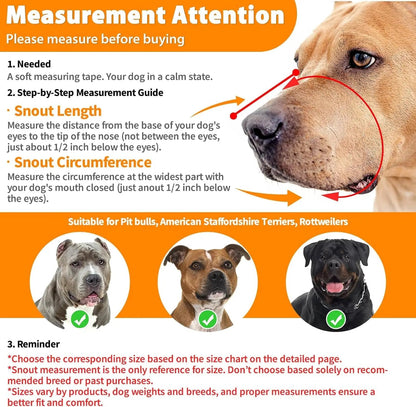 Adjustable Basket Dog Muzzle for Large & Medium Dogs, Lightweight & Breathable