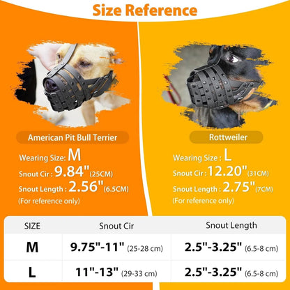 Adjustable Basket Dog Muzzle for Large & Medium Dogs, Lightweight & Breathable