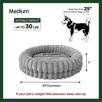 BALANCE Luxury Donut Dog Bed | Orthopedic Calming Round Bed (Washable)