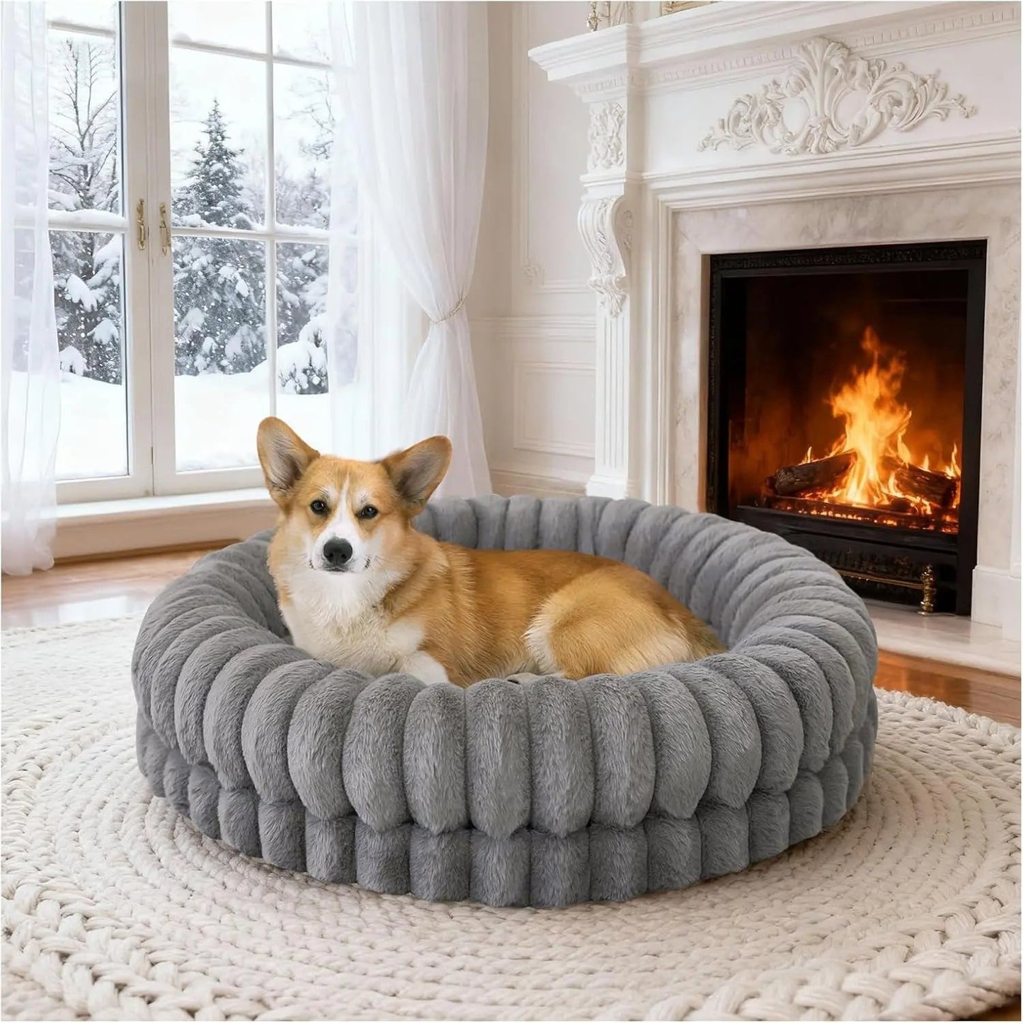 BALANCE Luxury Donut Dog Bed | Orthopedic Calming Round Bed (Washable)