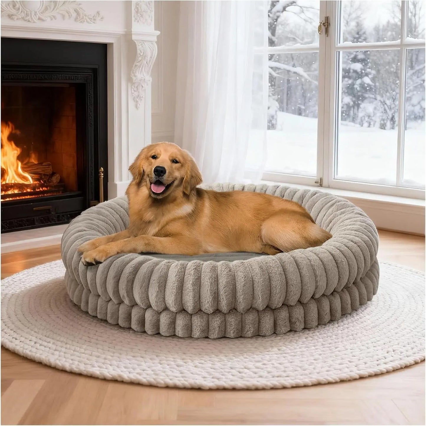 BALANCE Luxury Donut Dog Bed | Orthopedic Calming Round Bed (Washable)