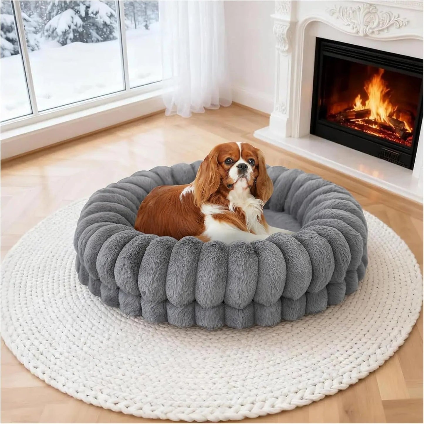 BALANCE Luxury Donut Dog Bed | Orthopedic Calming Round Bed (Washable)