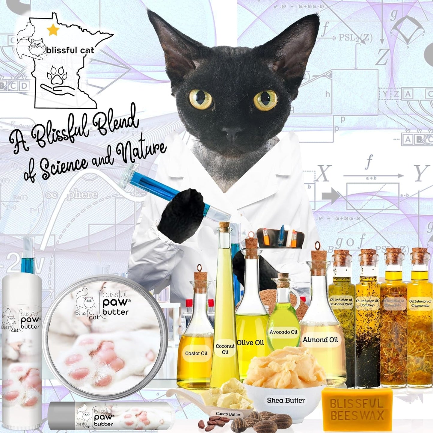 Blissful Cat Paw Butter Lick-Safe Balm Dry Cracked Pads Moisturizer 1oz